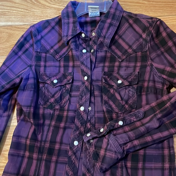 Purple and Black True Religion flannel western shirt - Picture 3 of 7